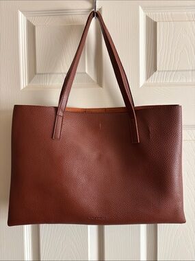 Vince Camuto Brown Pebbled Leather Tote Bag